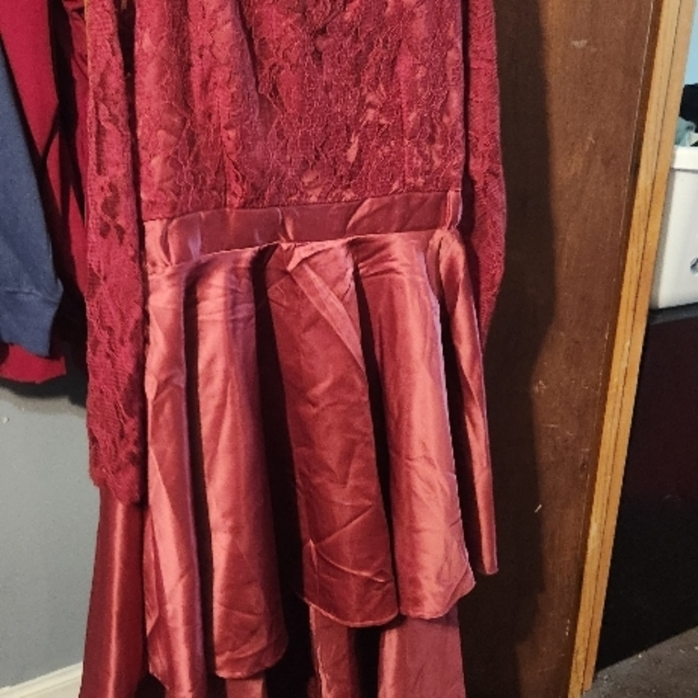 Elegant Burgundy Lace Dress